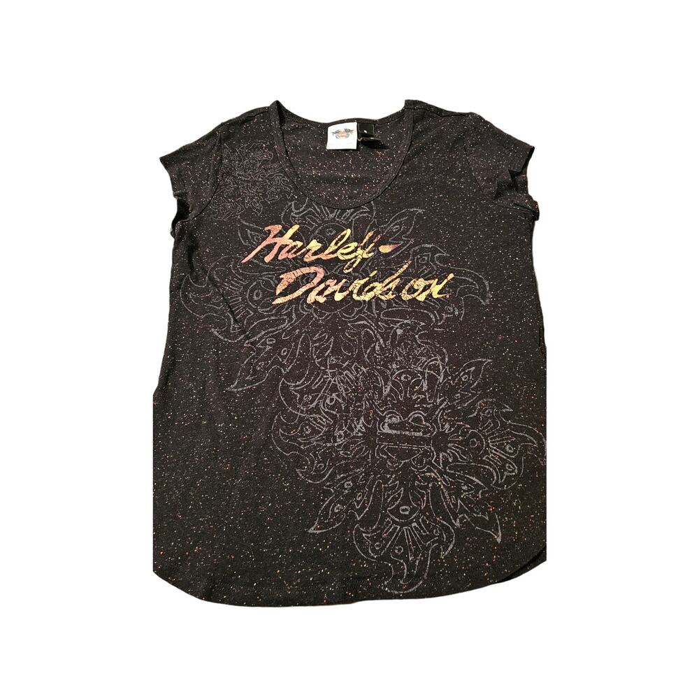 Harley-Davidson Black Paint Splatter Short Sleeve  T-Shirt size small‎